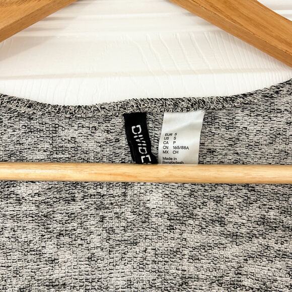 H&M Divided Open Front Cardigan Gray Marled Knit Lightweight Sweater EUC Small - Picture 3 of 5